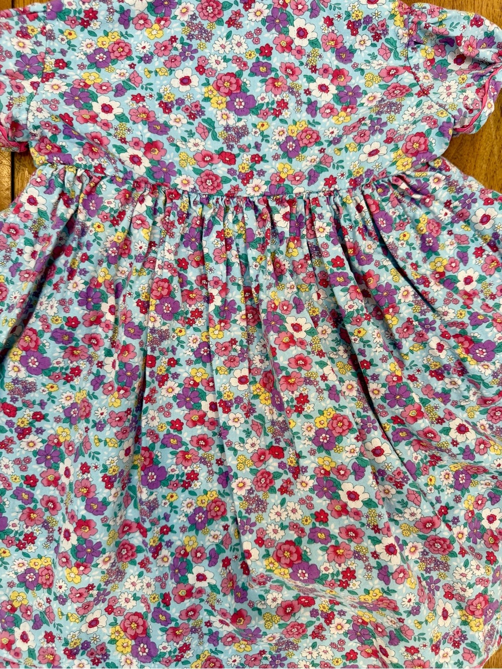 Rachel Riley 12M Floral Button Front Cotton Dress Pink Ric Rac - Picture 6 of 6